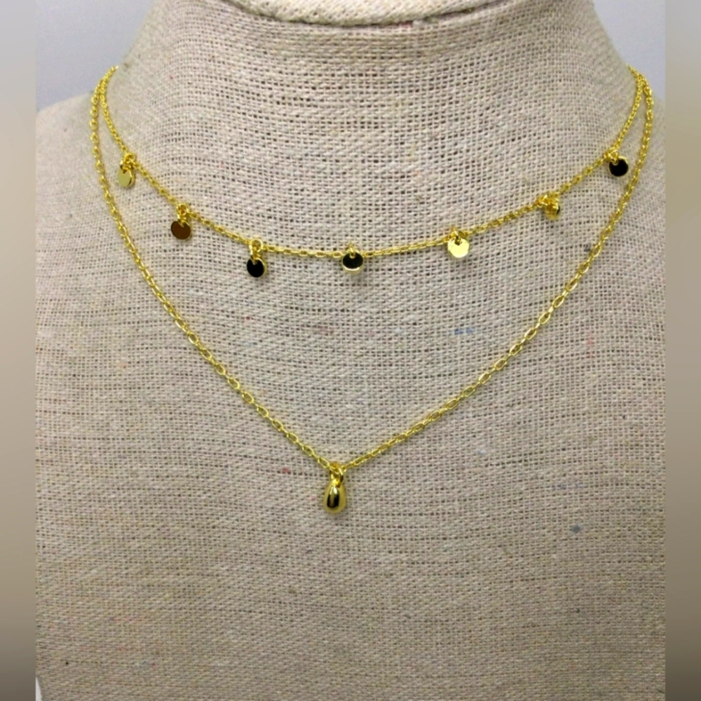 NWT Madewell Goldtone Necklace Set 14.5 + 16.5